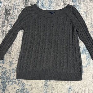 Gray Cable Knit Women's Sweater